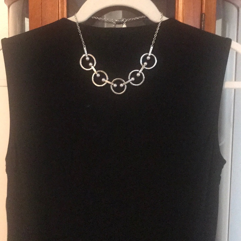 AnnTaylorFactory silver tone faux pearl necklace